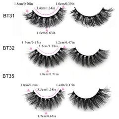 BTLLSSH Pestañas 3D5D, 15-18 mm para alargar la mirada de forma natural