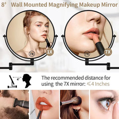 BTremary espejo 360° giro, ángulo perfecto para maquillaje y afeitado.