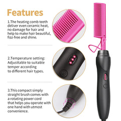 BudiGl set accesorios rosa para peinar barbas y cabello.