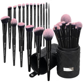 Pinceaux pro deluxe Bueart Design en rose fuchsia et noir avec étui