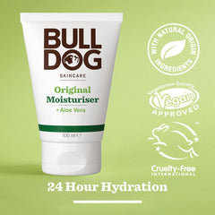 Textura crema suave de Bulldog Original Hidratante para rostro.