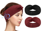 BULYPAZY dos cintas para la cabeza con auriculares en rojo y negro, ideales para entrenamientos