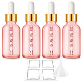 Botella Bumobum 1oz en vidrio rosa con cierre seguro para aceites esenciales.