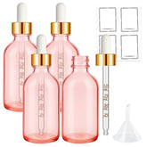 Bumobum botellas gotero rosa de vidrio 2 oz para aceites esenciales, conservación precisa.