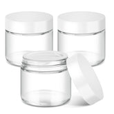 Bumobum jarras de vidrio 60 ml con tapas blancas para muestras seguras