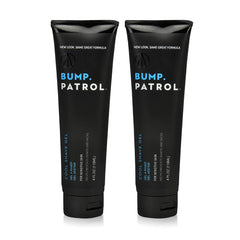Bump Patrol Cool Shave Gel bottle with clear gel for precise visibility while shaving.
