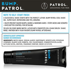 Bump Patrol Cool Shave Gel being applied to skin for smooth glide.