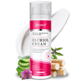 BUNUSS Crema Estriol, envase dispensador, hidratación suave y práctica.