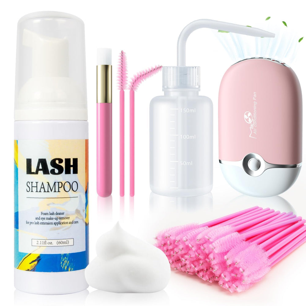 Buqikma Lash Shampoo con botella de 60 ml para limpieza suave de pestañas