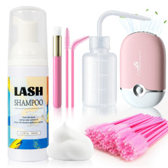 Buqikma Lash Shampoo con botella de 60 ml para limpieza suave de pestañas