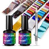 BURANO gel adhesivo para foil, dos frascos de 15 ml para uñas duraderas.