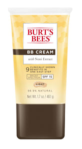 Burt's Bees Crema BB con SPF 15 en tubo, hidratación ligera para el rostro.