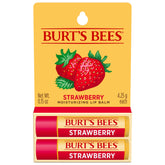 Burts Bees Labial fresa, dos tubos 0,15 oz, hidratación diaria para labios suaves.