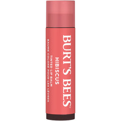 Burts Bees Bálsamo labial tintado Hibiscus, tono rosa cálido con acabado semigloso