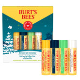 Set regalo Burt's Bees con cuatro bálsamos de cera de abejas para hidratación diaria.