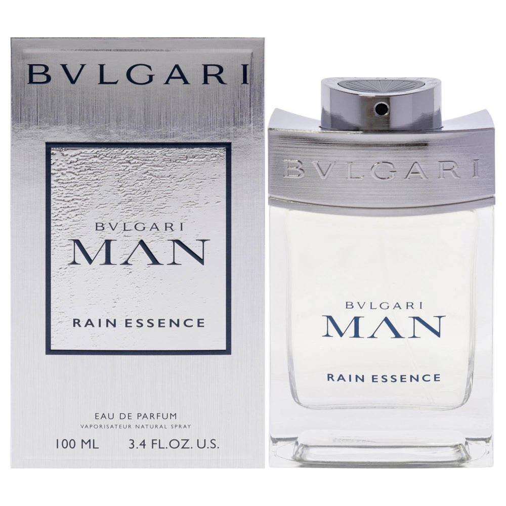BVLGARI Man Rain Essence: botella elegante para aroma fresco y duradero.