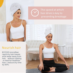 BYCOO grand turban microfibre couvre cheveux longs et bouclés.