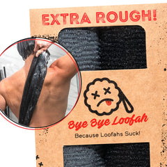 Bye Bye Loofah gant exfoliant corps extrême noir, exfoliation intense pour peau nette