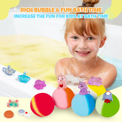 BYGGVIR bomba de baño para niños, burbujas coloridas y aroma eucalipto