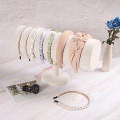 ByKen estante joyas diademas terciopelo beige, espacio ordenado y fácil acceso