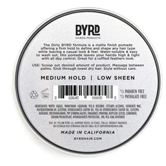 BYRD Pomada Mate, textura cremosa para una aplicación suave y definida.