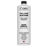 C CARE acetona 100% en botella elimina rápidamente esmalte, gel de uñas y purpurina con eficacia