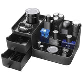 CADRSLES organizador de colonias para hombre, vista frontal con compartimentos organizados.