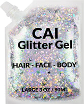 CAI BEAUTY NYC gel brillo cabello con luna y estrellas para looks festivos