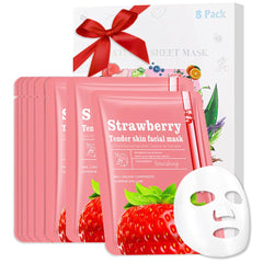 CAKAILA mascarilla facial fresa 8-pack: hidratación diaria para la piel