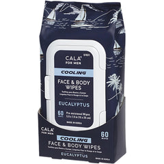 Toallitas CALA para hombres con efecto refrescante de eucalipto para rostro y cuerpo tras ejercicio.
