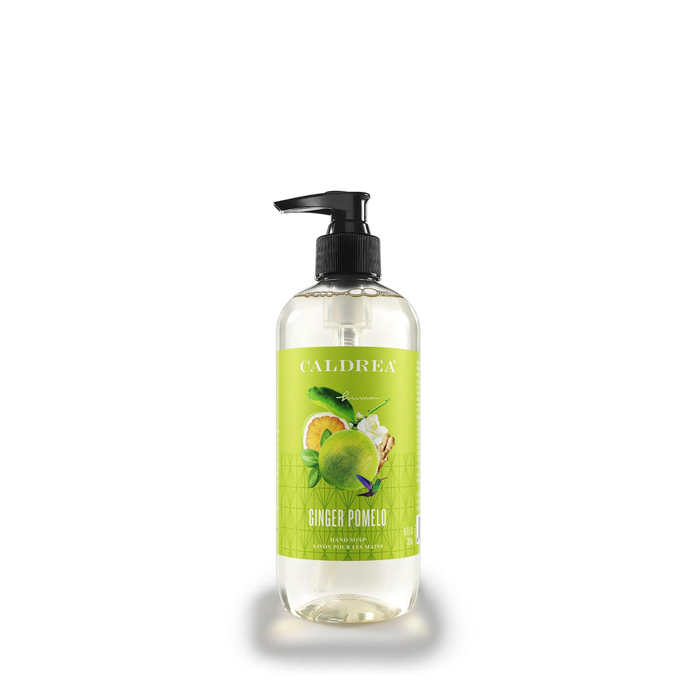 Caldrea Jabón de Manos Jengibre Pomelo en botella, aroma vigorizante para uso diario.