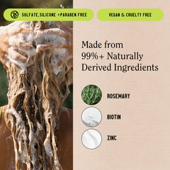 Etiqueta de California Naturals Re:GRO Shampoo y lista de ingredientes naturales