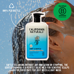 Textura hidratante de California Naturals para cabello suave tras lavado
