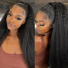 CALNESHIA cabello Yaki, acabado suave y peinado sencillo.