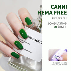 CANNI: aplicación suave de gel verde para uñas lisas