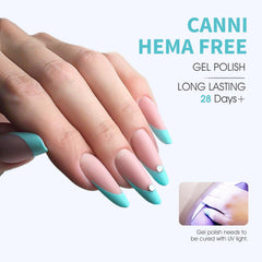 Aplicación en casa con CANNI para uñas limpias y brillantes.
