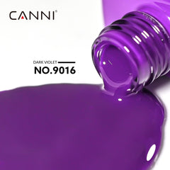 CANNI gel morado con pigmentación alta para cobertura uniforme en pocas capas.