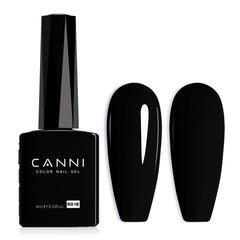 CANNI esmalte gel negro, botella clara para ver el color con precisión.