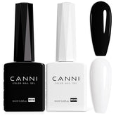 CANNI esmalte gel negro para uñas con acabado suave y duradero