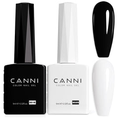 CANNI esmalte gel negro para uñas con acabado suave y duradero