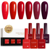 Esmalte gel rojo clásico de CANNI para manicuras intensas y duraderas
