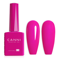 Esmalte gel CANNI Rosa Caliente en botella, tono vibrante y listo para usar.