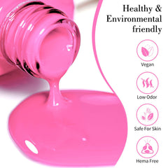 Esmalte gel rosa intenso CANNI con brillo alto para duración