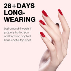 Esmalte en gel CANNI rojo, duradero y cobertura uniforme.