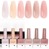 CANNI jelly gel nail polish set color-coded bottles aid quick color selection.