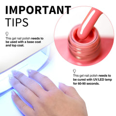 CANNI Pink Gel Nail Polish, acabado de brillo alto para eventos