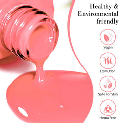 CANNI Pink Gel Nail Polish, cepillo profesional facilita la aplicación en casa