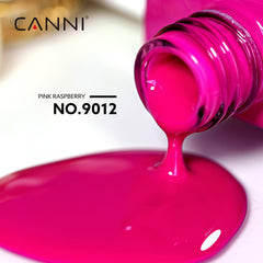 CANNI rosa neón gel uñas: aplicación manual suave para acabado liso.