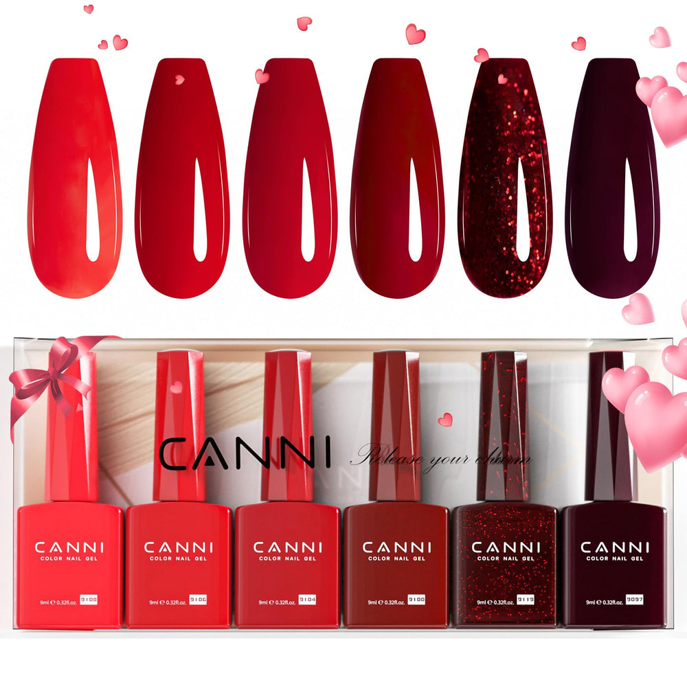 Vernis gel rouge foncé CANNI 9 ml sans HEMA pour une manucure durable