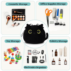 Cantustime organizador compacto con compartimentos de malla para cosméticos.